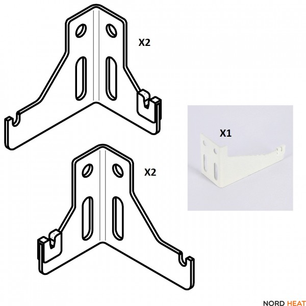 Кронштейн настенный для радиаторов 11 типа EVRA длина 1800-2000, комплект 2+2+1