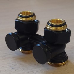 Узел нижнего подключения прямой Giacomini 3/4х3/4, R387X002 черный