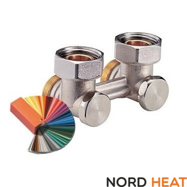 Узел нижнего подключения угловой Giacomini 3/4х3/4, цветной по RAL