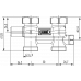 Перекрестный узел HUMMEL прямой запорный с байпасом G 3/4 с 2 ниппелями G 1/2 x G 3/4, 50 мм