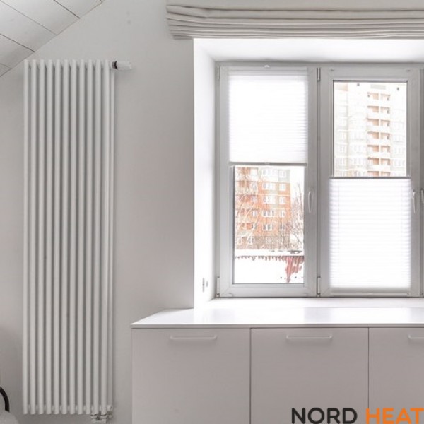 Трубчатый радиатор КЗТО А25 2-1750-12 (2-рядный высота 1784 мм 12 секций длина 421 мм) нижнее 1/2"