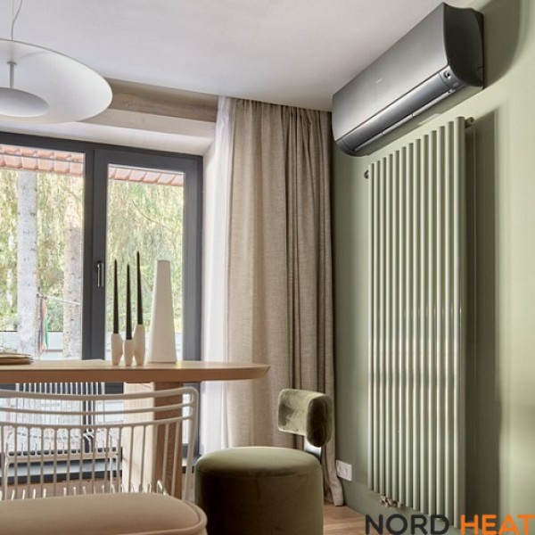 Трубчатый радиатор КЗТО А40 1-1750-12 (1-рядный высота 1784 мм 12 секций длина 601 мм) боковое 1/2"