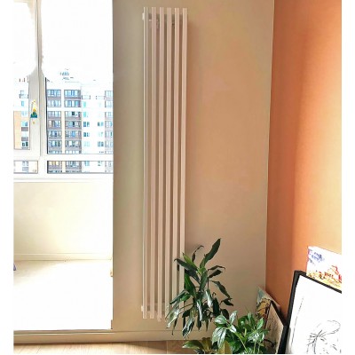 Трубчатый радиатор Quadrum 30 V высота 1750 мм 4 секции боковое 1/2" белый муар