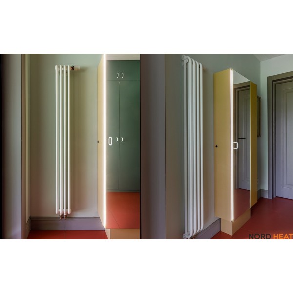 Трубчатый радиатор КЗТО РСК 2х-рядный высота 1750 мм 4 секций белый