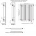 Трубчатый радиатор Соло В (2-рядный высота 1784 мм 12 секций длина 529 мм) нижнее 1/2"