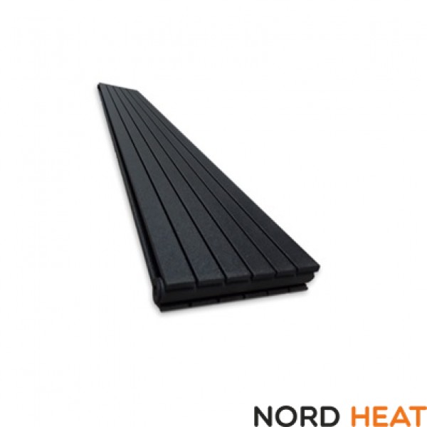 Трубчатый радиатор КЗТО Соло В 2-1750-6 (2-рядный высота 1784 мм 6 секций длина 265 мм) RAL 9005 текстурный шелк боковое 1/2"