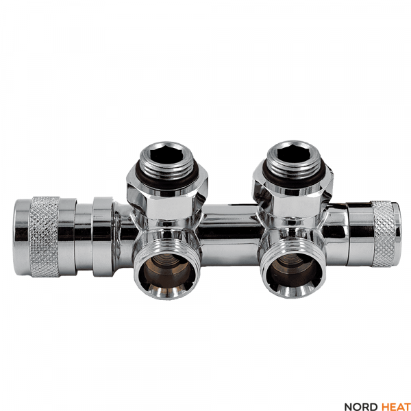 Узел нижнего подключения Primoclima Lunar 1/2"х3/4"Е Хром, угловой левый Узел нижнего подключения Primoclima Lunar 1/2"х3/4"Е Хром, угловой левый