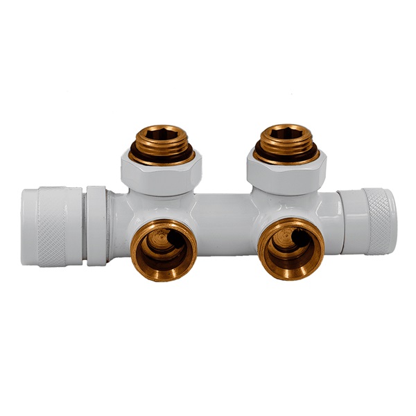 Узел нижнего подключения Primoclima Lunar 1/2"х3/4"Е Белый, угловой левый