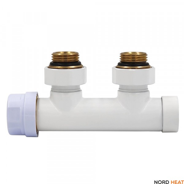 Узел нижнего подключения Primoclima Thermolink 1/2"х3/4"Е Белый, угловой левый