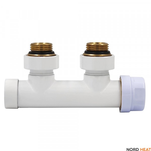 Узел нижнего подключения Primoclima Thermolink 1/2"х3/4"Е Белый, угловой правый