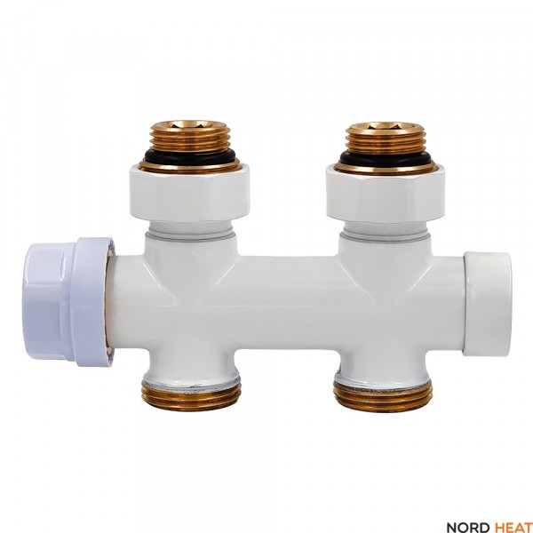 Узел нижнего подключения Primoclima Thermolink 1/2"х3/4"Е Белый, прямой