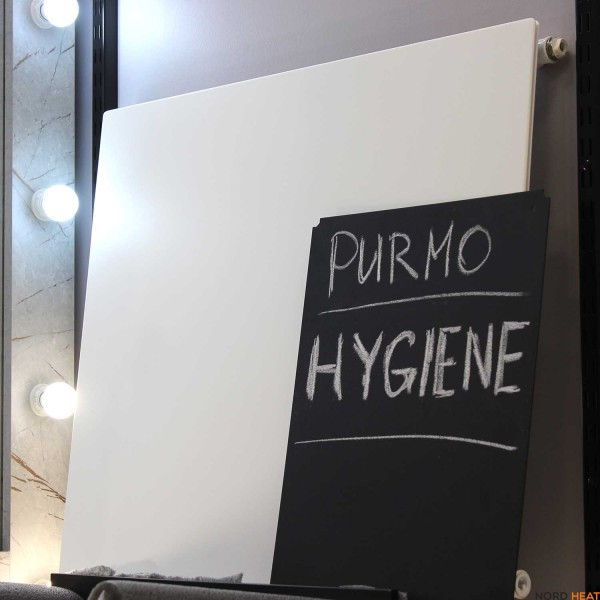 АКЦИЯ - Панельный радиатор Plan Hygiene (тип 10 высота 600 длина 700) боковое RAL 9016 белый муар АКЦИЯ - Панельный радиатор Plan Hygiene (тип 10 высота 600 длина 700) боковое RAL 9016 белый муар