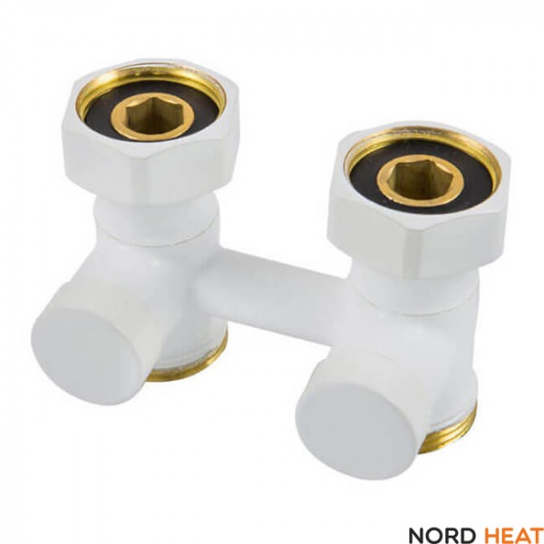 Нижний узел подключения Shlosser 50 мм прямой. белый 600700022