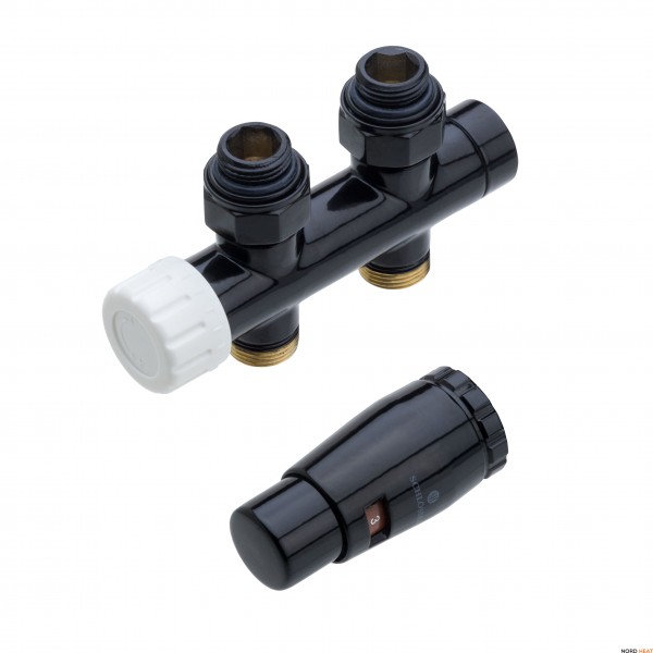 Узел подключения DUO-PLEX Черный RAL 9005 Прямой Узел подключения DUO-PLEX Черный RAL 9005 Прямой