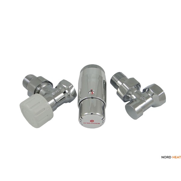 Комплект угловой Хром DN15 GZ1/2 x GW1/2 с головкой Мини M30x1,5