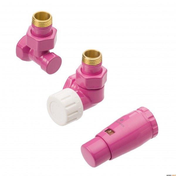 Комплект подключения Schlosser в цвете RAL Трехосевой Правый STANDARD MINI с термоголовкой MINI DIAMANT