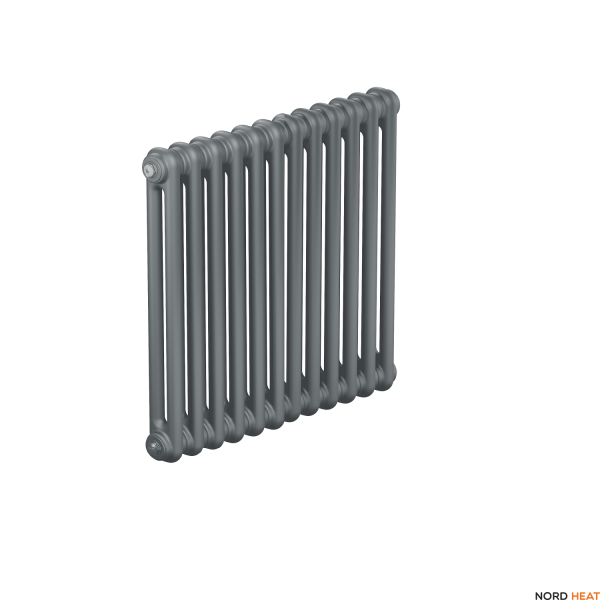 Трубчатый радиатор Rifar Tubog 2057 12 секц. (2 трубки высота 565 мм 12 секций длина 552 мм) боковое 3/4 серый