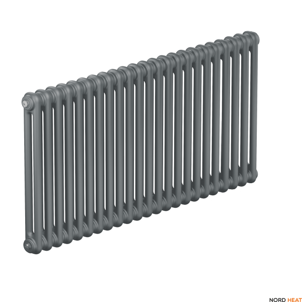 Трубчатый радиатор Rifar Tubog 2057 24 секц. (2 трубки высота 565 мм 24 секций длина 1104 мм) боковое 3/4 серый