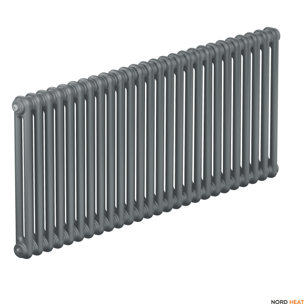 Трубчатый радиатор Rifar Tubog 2057 26 секц. (2 трубки высота 565 мм 26 секций длина 1196 мм) боковое 3/4 серый