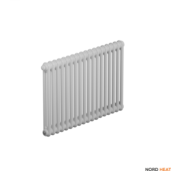 Трубчатый радиатор Rifar Tubog 2057 18 секц. (2 трубки высота 565 мм 18 секций длина 828 мм) боковое 3/4 RAL 9016 белый