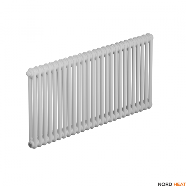 Трубчатый радиатор Rifar Tubog 2057 26 секц. (2 трубки высота 565 мм 26 секций длина 1196 мм) боковое 3/4 RAL 9016 белый