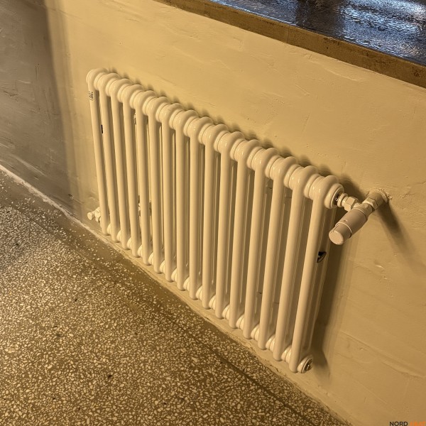 Трубчатый радиатор Rifar Tubog 2057 16 секц. (2 трубки высота 565 мм 16 секций длина 736 мм) боковое 3/4 RAL 9016 белый