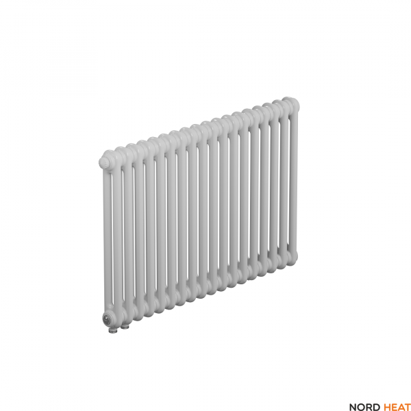 Трубчатый радиатор Rifar Tubog 2057 18 секц. DV1 (2 трубки высота 565 мм 18 секций длина 828 мм) нижнее 3/4" с вентилем RAL 9016 белый