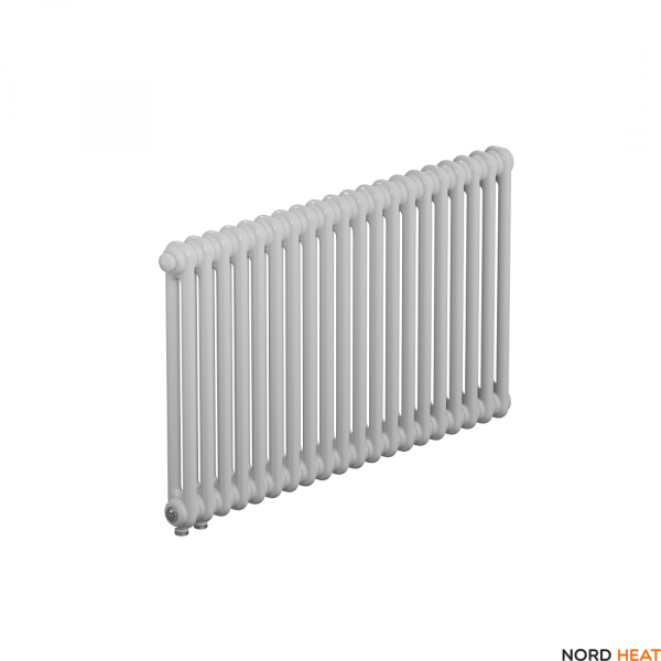 Трубчатый радиатор Rifar Tubog 2057 20 секц. DV1 (2 трубки высота 565 мм 20 секции длина 920 мм) нижнее 3/4" с вентилем RAL 9016 белый