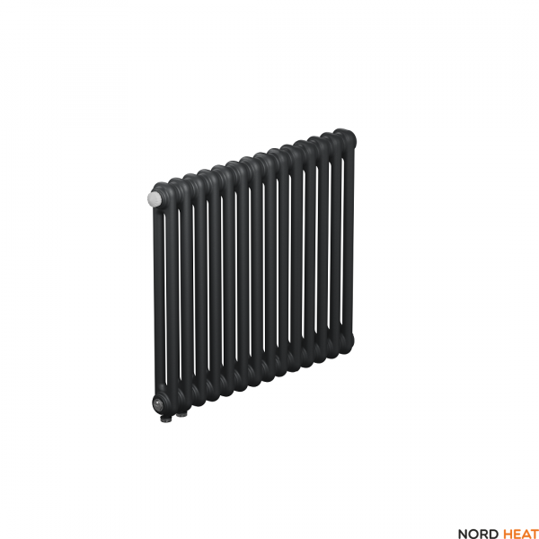 Трубчатый радиатор Rifar Tubog 2057 14 секц. DV1 (2 трубки высота 565 мм 14 секций длина 644 мм) нижнее 3/4" с вентилем серый