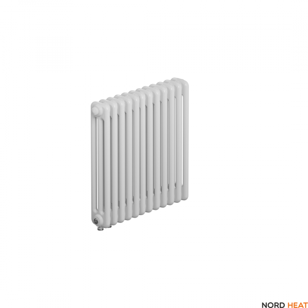 Трубчатый радиатор Rifar Tubog 3057 12 секц. DV1 (3 трубки высота 565 мм 12 секции длина 552 мм) нижнее 3/4" с вентилем RAL 9016 белый