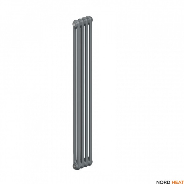Трубчатый радиатор Rifar Tubog 2180 04 секц. (2 трубки высота 1800мм 4 секции длина 190 мм) боковое 3/4" серый титан