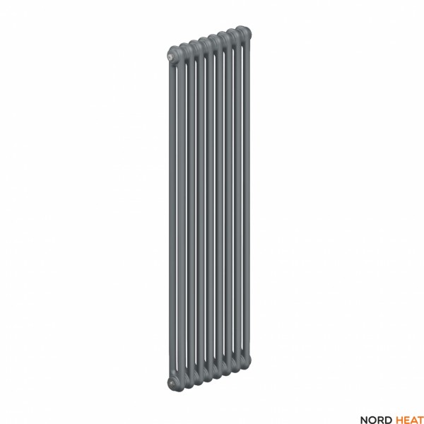 Трубчатый радиатор Rifar Tubog 2180 08 секц. (2 трубки высота 1800мм 8 секций длина 374 мм) боковое 3/4 серый титан
