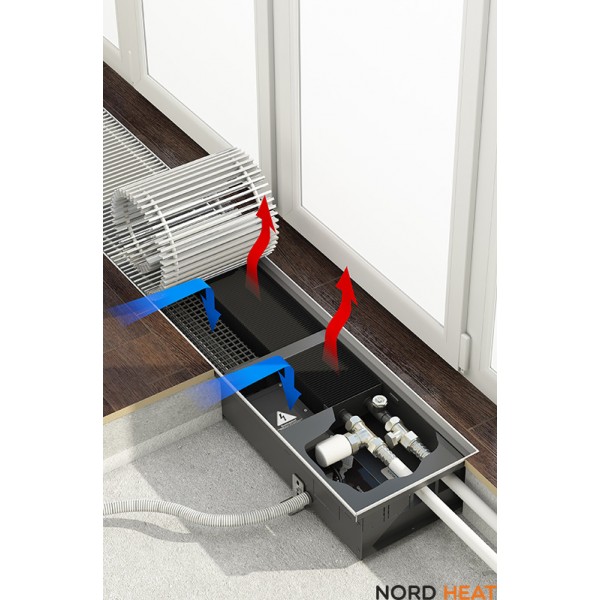 Встраиваемый в пол конвектор Varmann серии Qtherm Q230.75.1000 принудительной конвекции Встраиваемый в пол конвектор Varmann серии Qtherm Q230.75.1000 принудительной конвекции